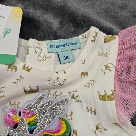 Disney Baby Girl Romper + Unicorn Tutu Bodysuit Bundle Size 6M NWT - Picture 5 of 9